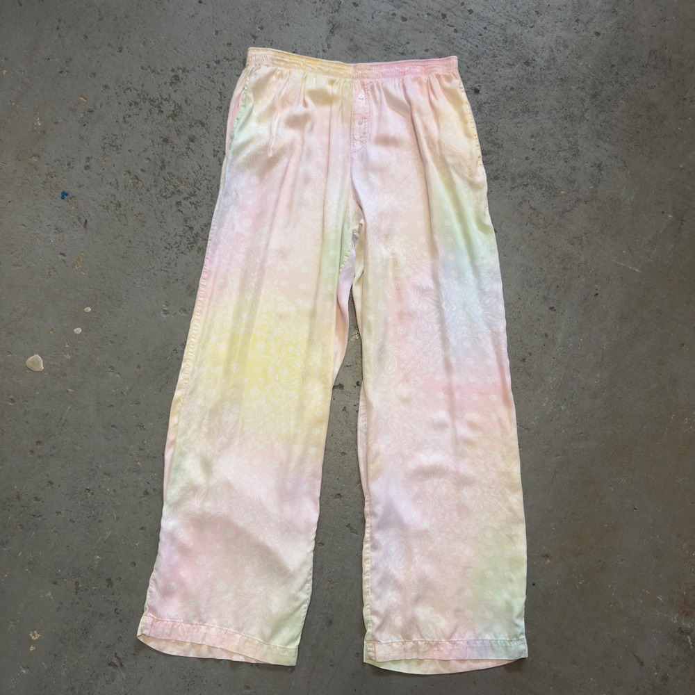 PINK Victoria's Secret Pastel Tie Dye Bandana Paisley Pajama Pants Large